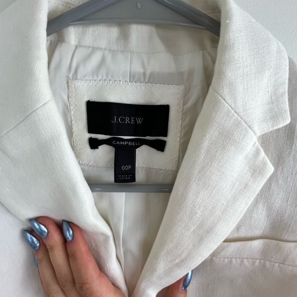 NWOT J. Crew White Campbell Linen Blazer - Picture 4 of 8